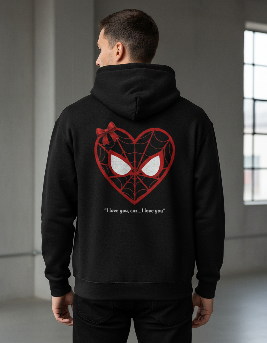 Couple Combo: Spider Heart Love | 300 GSM Fleece Hoodies