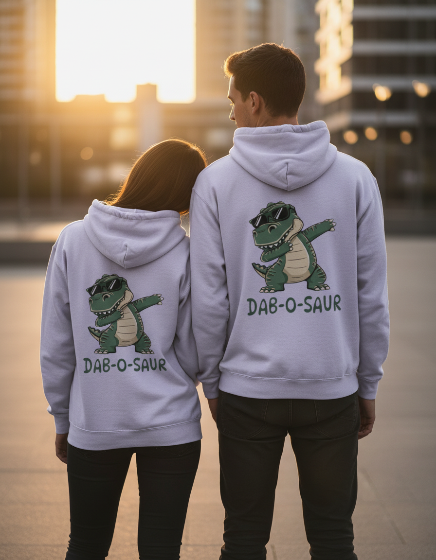 Dab-o-Saur T-Rex Dinosaur Hoodie | Funny 300 GSM Fleece