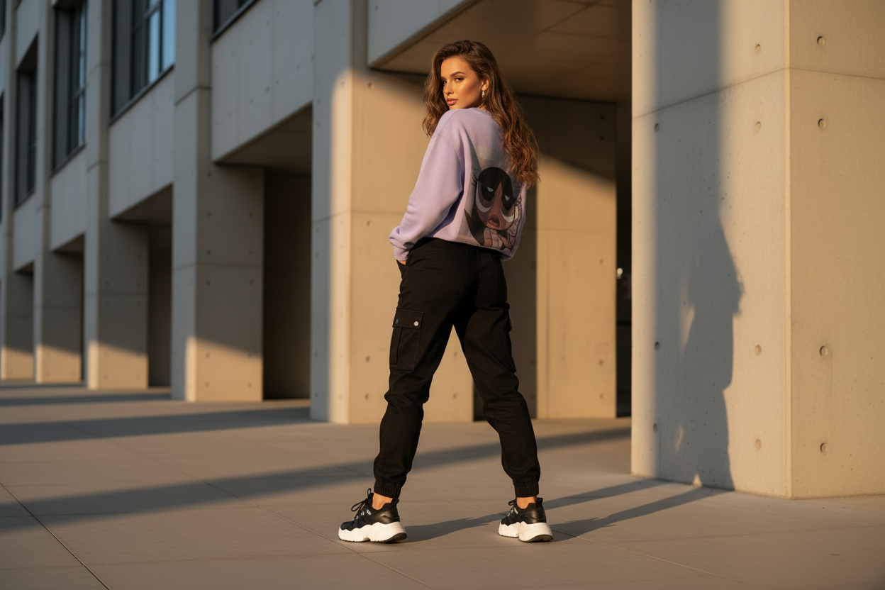 Retro Aesthetic Graphic Crewneck - Heavyweight Oversized Sweatshirt for Girls