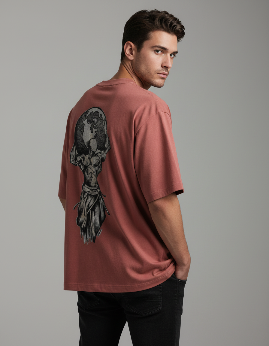 Mythological Atlas Graphic T-Shirt | Oversized 240 GSM Cotton Strength Streetwear