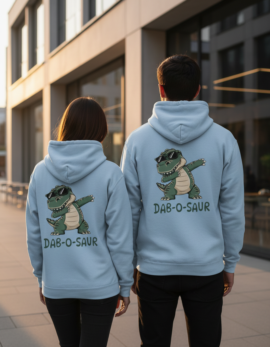 Dab-o-Saur T-Rex Dinosaur Hoodie | Funny 300 GSM Fleece