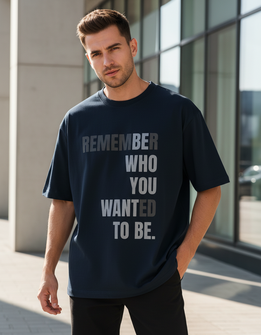 "REMEMBER" Motivational T-Shirt | Oversized Fit 240 GSM Inspirational Streetwear