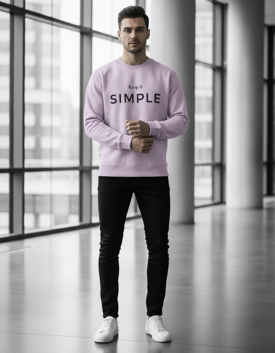 "Keep it SIMPLE" Minimalist Aesthetic Sweatshirt | 300 GSM Heavyweight Cotton Fleece