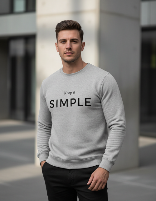 "Keep it SIMPLE" Minimalist Aesthetic Sweatshirt | 300 GSM Heavyweight Cotton Fleece