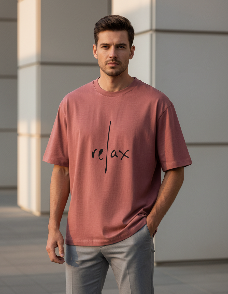 Minimalist "re|ax" Graphic T-Shirt | Oversized Fit 240 GSM Cotton Streetwear