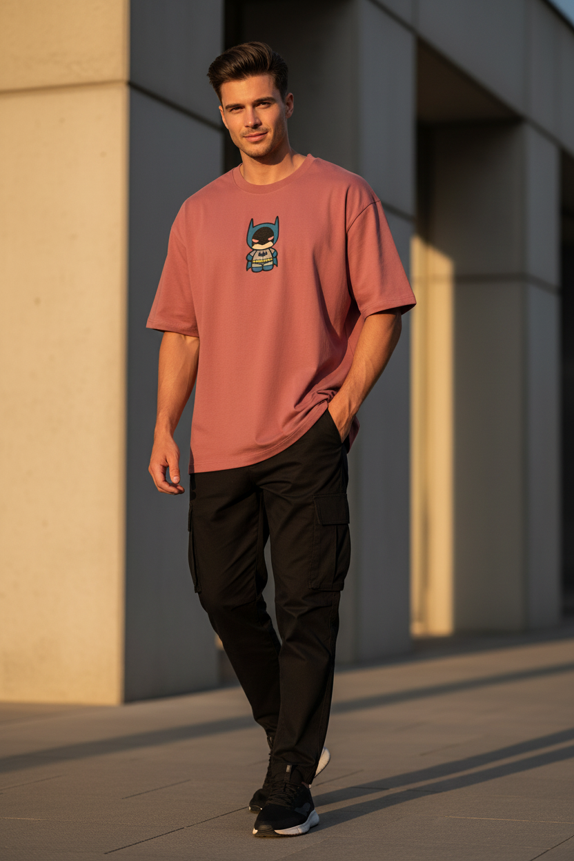 Chibi Batman Graphic Oversized T-Shirt | 240 GSM Heavyweight Cotton