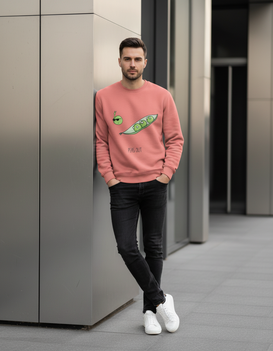 "Peas Out" Funny Pun Sweatshirt | 300 GSM Heavyweight Cotton Fleece