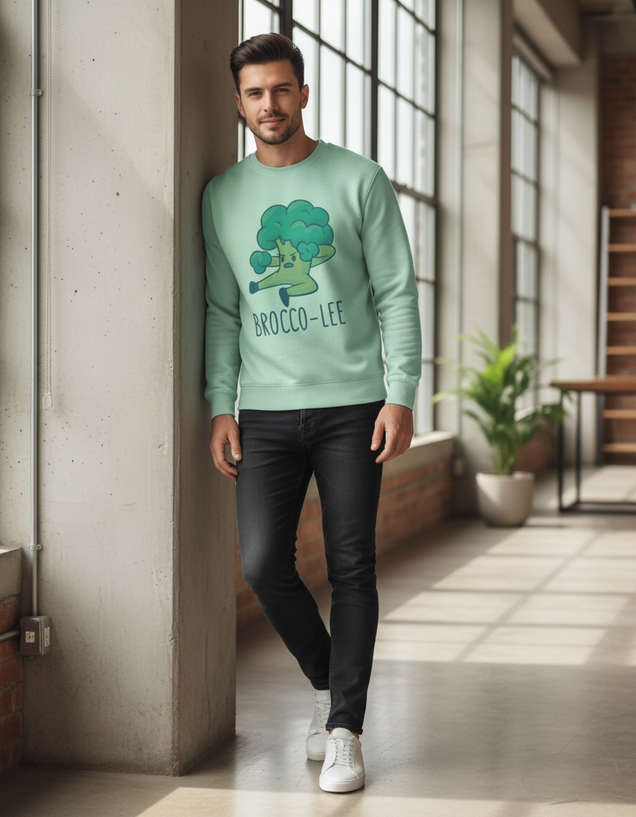 Brocco-Lee Pun Graphic Sweatshirt | 300 GSM Heavyweight Cotton Crewneck