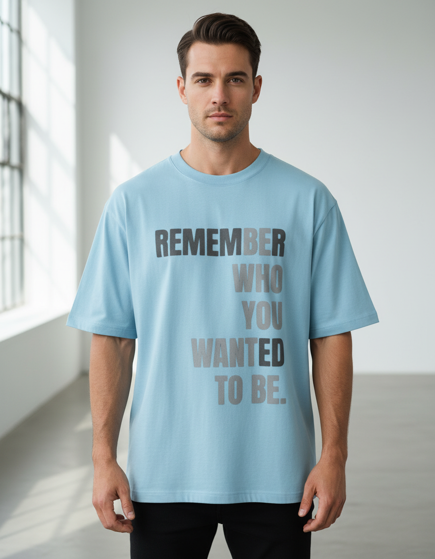 "REMEMBER" Motivational T-Shirt | Oversized Fit 240 GSM Inspirational Streetwear