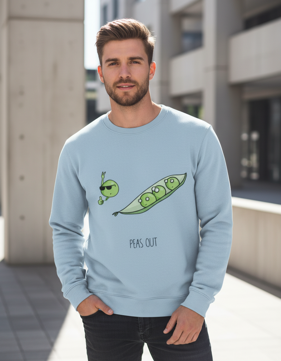 "Peas Out" Funny Pun Sweatshirt | 300 GSM Heavyweight Cotton Fleece
