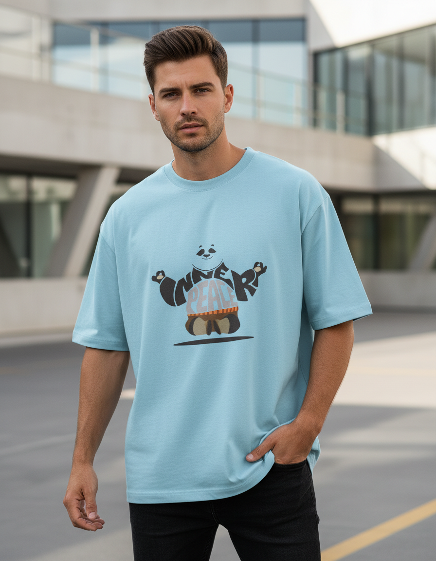 Oversized Inner Peace Panda T-Shirt - Heavyweight 240 GSM Cotton