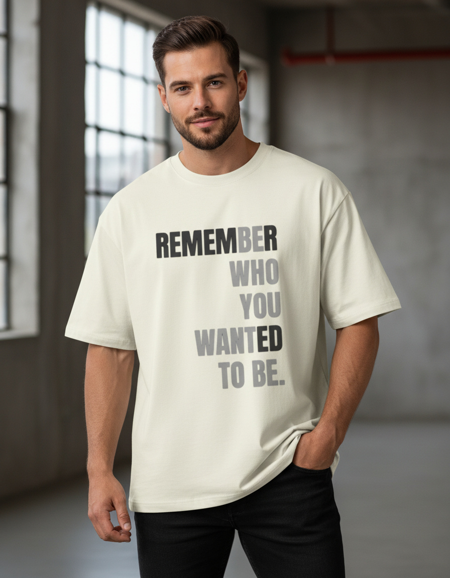 "REMEMBER" Motivational T-Shirt | Oversized Fit 240 GSM Inspirational Streetwear
