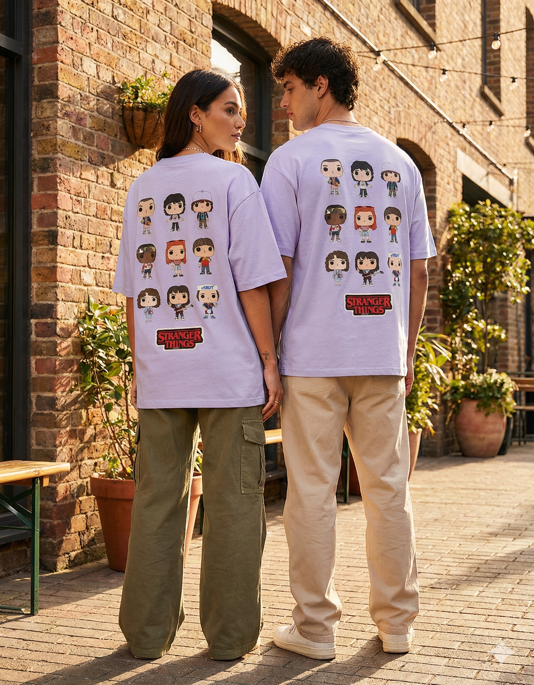 Stranger Things Pop! Characters Back-Print Oversized T-Shirt | 240 GSM Heavyweight Cotton