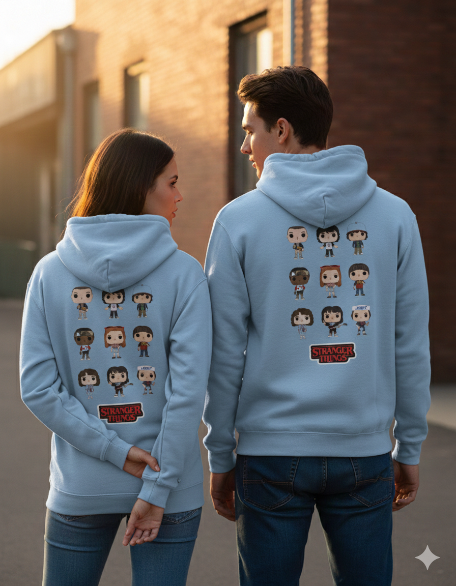 Unisex Stranger Things Funko Pop Regular Fit 300 GSM Fleece Hoodie