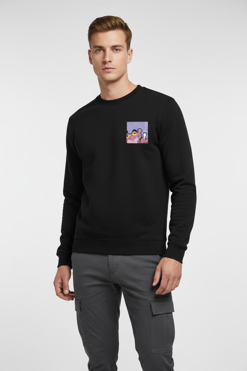 Retro Panther Graphic Crewneck - Premium Heavyweight 100% Cotton Fleece