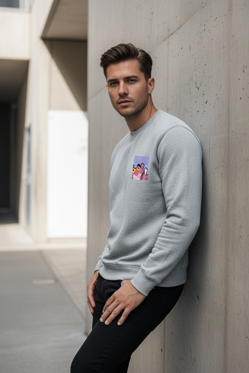 Retro Panther Graphic Crewneck - Premium Heavyweight 100% Cotton Fleece