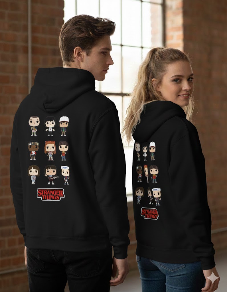 Unisex Stranger Things Funko Pop Regular Fit 300 GSM Fleece Hoodie